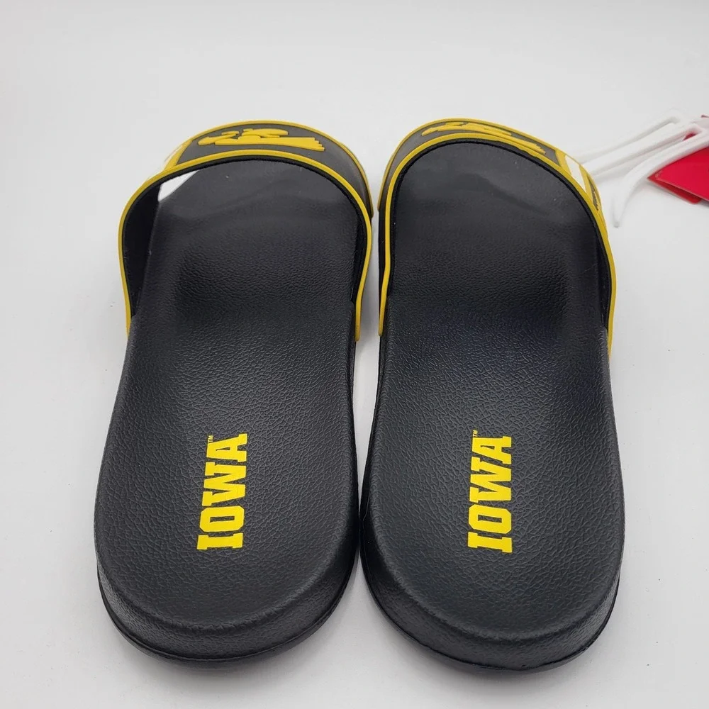 Iowa‎ Hawkeyes Molded Slides FOCO Men's Large 11-12 Black Team Stripe
